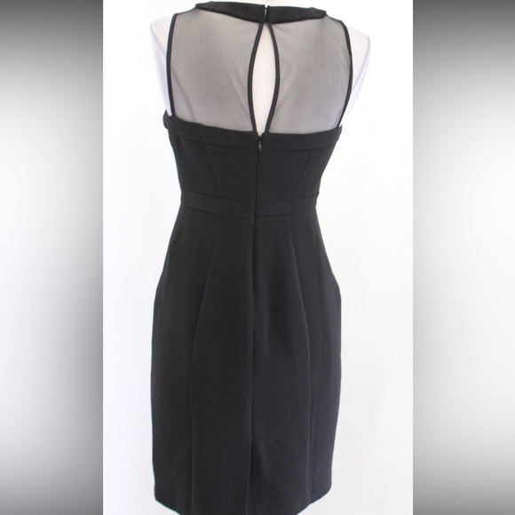 White House Black Market Black Mesh Cutout Cocktail or Formal Sheath Dress Sz 4 - Picture 4 of 11